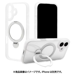 iPhone 17用 ハイブリッドケース ZEROSAFE Shaft TPU＋PC カメラ周囲保護 磁力充電 回転スタンド ホワイト 8893IP5AZSWH