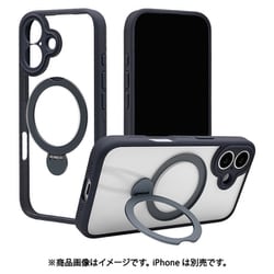 iPhone 17用 ハイブリッドケース ZEROSAFE Shaft TPU＋PC カメラ周囲保護 磁力充電 回転スタンド ネイビー 8895IP5AZSNV