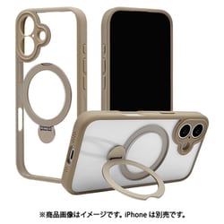iPhone 17用 ハイブリッドケース ZEROSAFE Shaft TPU+PC カメラ周囲保護 磁力充電 回転スタンド ベージュ 8896IP5AZSBE