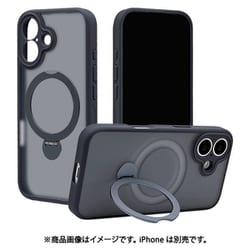 iPhone 17用 ハイブリッドケース ZEROSAFE Shaft TPU+PC カメラ周囲保護 磁力充電 回転スタンド フロストネイビー 9203-IP5AZSFNV