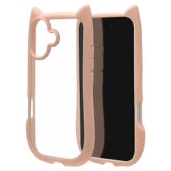 iPhone 17用 ハイブリッドケース 猫耳 衝撃吸収 TPU＋PC かわいい MIL規格 スモーキーピンク 8906IP5AHPSPK