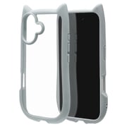 iPhone 17用 ハイブリッドケース 猫耳 衝撃吸収 TPU＋PC かわいい MIL規格 スモーキーブルー 8907IP5AHPSBL