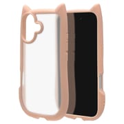 iPhone 17用 ハイブリッドケース 猫耳 衝撃吸収 TPU＋PC かわいい MIL規格 ピンク×フロストホワイト 8909IP5AHPPKFW