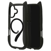 iPhone 17用 ハイブリッドケース 猫耳 衝撃吸収 TPU＋PC かわいい 磁力充電対応 MIL規格 ブラック 8910IP5AHPMBK