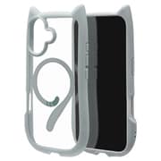 iPhone 17用 ハイブリッドケース 猫耳 衝撃吸収 TPU+PC かわいい 磁力充電対応 MIL規格 スモーキーブルー 8912IP5AHPMSBL