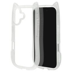 iPhone 17用 ハイブリッドケース 猫耳 衝撃吸収 TPU＋PC かわいい MIL規格 クリア 9167IP5AHPCL