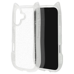 iPhone 17用 ハイブリッドケース 猫耳 衝撃吸収 TPU＋PC かわいい MIL規格 クリアグリッター 9168IP5AHPCLGL