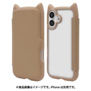 iPhone 17用 ハイブリッドケース 猫耳手帳型 衝撃吸収 TPU+PC かわいい トープ 9172IP5ABHPTA