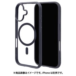 iPhone 17用 ハイブリッドケース FLEXGUARD 磁力充電対応 衝撃吸収 TPU+PC ネイビー×クリア 8925IP5AHPMNV