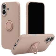 iPhone 17用 ソフトケース TPU 衝撃吸収 さらさら質感 落下防止リング付き スタンド機能 スモーキーピンク 8937IP5ATPRSPK