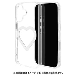 iPhone 17用 ハイブリッドケース ミニュ 磁力充電対応 ハート型 衝撃吸収 TPU＋PC クリア 8942IP5AHPMCL