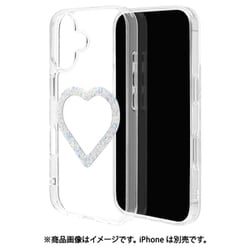 iPhone 17用 ハイブリッドケース ミニュ 磁力充電対応 ハート型 ダイヤ 衝撃吸収 TPU＋PC クリア 8945IP5AHPMDI