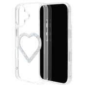 iPhone 17用 ハイブリッドケース ミニュ 磁力充電対応 ハート型 ダイヤ 衝撃吸収 TPU＋PC クリア 8945IP5AHPMDI