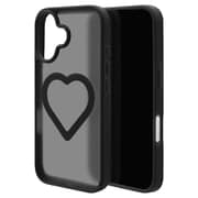 iPhone 17用 ハイブリッドケース ミニュ 磁力充電対応 ハート型 背面マット 衝撃吸収 TPU＋PC ブラック 8946IP5AHPMBK