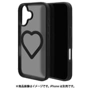 iPhone 17用 ハイブリッドケース ミニュ 磁力充電対応 ハート型 背面マット 衝撃吸収 TPU＋PC ブラック 8946IP5AHPMBK