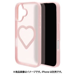 iPhone 17用 ハイブリッドケース ミニュ 磁力充電対応 ハート型 背面マット 衝撃吸収 TPU+PC ピンク 8947IP5AHPMPK