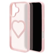 iPhone 17用 ハイブリッドケース ミニュ 磁力充電対応 ハート型 背面マット 衝撃吸収 TPU＋PC ピンク 8947IP5AHPMPK
