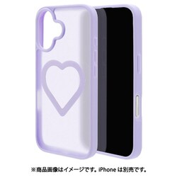 iPhone 17用 ハイブリッドケース ミニュ 磁力充電対応 ハート型 背面マット 衝撃吸収 TPU＋PC パープル 8948IP5AHPMPU