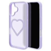 iPhone 17用 ハイブリッドケース ミニュ 磁力充電対応 ハート型 背面マット 衝撃吸収 TPU＋PC パープル 8948IP5AHPMPU