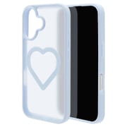 iPhone 17用 ハイブリッドケース ミニュ 磁力充電対応 ハート型 背面マット 衝撃吸収 TPU＋PC ブルー 8949IP5AHPMBL