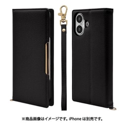 iPhone 17用 手帳型ケース iLBe カードポケット おしゃれ スタンド機能 ハンドストラップ付き マグネット式 ブラック 8967IP5ABHSBK