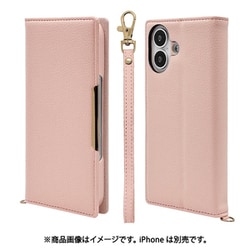 iPhone 17用 手帳型ケース iLBe カードポケット おしゃれ スタンド機能 ハンドストラップ付き マグネット式 ピンク 8968IP5ABHSPK