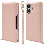 iPhone 17用 手帳型ケース iLBe カードポケット おしゃれ スタンド機能 ハンドストラップ付き マグネット式 ピンク 8968IP5ABHSPK