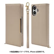 iPhone 17用 手帳型ケース iLBe カードポケット おしゃれ スタンド機能 ハンドストラップ付き マグネット式 エトープ 8969IP5ABHSEP