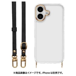 iPhone 17用 ハイブリッドケース iLBe ショルダーストラップ付き ブラック 8970IP5AHPBK