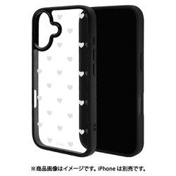 iPhone 17用 ハイブリッドケース iLBe ハートパターン ホワイト 8973IP5AHPWH
