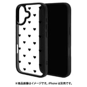 iPhone 17用 ハイブリッドケース iLBe ハートパターン ブラック 8974IP5AHPBK