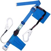 胴ベルト型墜落制止用器具（巻取タイプ）補助ロープ2丁掛け仕様 ロック機構付きワン・ハンド＋伸縮式補助ロープ 青 幅50MM×長さ1600MM 130KG対応型 TBORL2593NVBL4BKLL(130KG)JANBP
