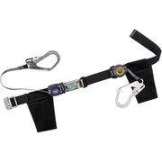 胴ベルト型墜落制止用器具（巻取タイプ）補助ロープ2丁掛け仕様 ロック機構なし リトラ＋巻取式補助ロープ 黒 Mサイズ 幅50MM×長さ1200MM TB-RN-2-599-SRBT-BLK-M-JAN-BP