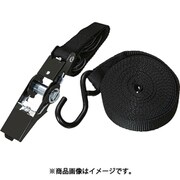 簡易結束ベルト 25mmX5m ダブルフックタイプ 黒（ラチェット機能あり） TSB-255F-BK
