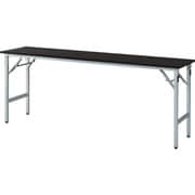 超薄型テクセル天板 超軽量折り畳み会議テーブル(アルミ脚)1800×450 ブラック TTAB-1845A-BK