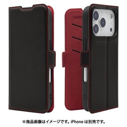 iPhone 17 Pro用 手帳型ケース 薄型 カード入れ スタンド機能 衝撃吸収 シンプル サイドマグネット BK BR 8979IP5BBSMBKR