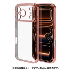 iPhone 17 Pro用 ソフトケース TPU メタルフレーム 極限保護 精密設計 衝撃吸収 ピンクゴールド 8988IP5BTPLPKGD