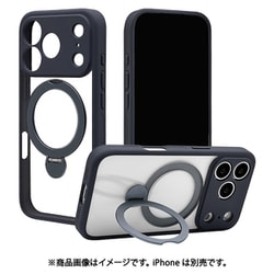 iPhone 17 Pro用 ハイブリッドケース ZEROSAFE Shaft TPU+PC カメラ周囲保護 磁力充電 回転スタンド ネイビー 9007IP5BZSNV