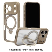 iPhone 17 Pro用 ハイブリッドケース ZEROSAFE Shaft TPU＋PC カメラ周囲保護 磁力充電 回転スタンド ベージュ 9151IP5BZSBE