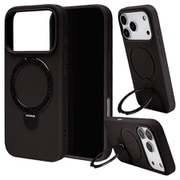 iPhone 17 Pro用 ハイブリッドケース ZEROSAFE Shaft TPU＋PC PU 磁力充電 回転スタンド ブラック 9011IP5BZSBK