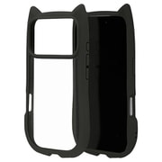 iPhone 17 Pro用 ハイブリッドケース 猫耳 衝撃吸収 TPU+PC かわいい MIL規格 ブラック 9015IP5BHPBK