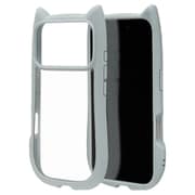 iPhone 17 Pro用 ハイブリッドケース 猫耳 衝撃吸収 TPU+PC かわいい MIL規格 スモーキーブルー 9017IP5BHPSBL
