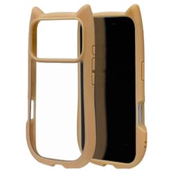 iPhone 17 Pro用 ハイブリッドケース 猫耳 衝撃吸収 TPU＋PC かわいい MIL規格 トープ 9173IP5BHPTA