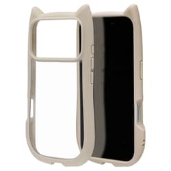 iPhone 17 Pro用 ハイブリッドケース 猫耳 衝撃吸収 TPU+PC かわいい MIL規格 ホワイト 9177IP5BHPWH