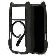 iPhone 17 Pro用 ハイブリッドケース 猫耳 衝撃吸収 TPU+PC かわいい 磁力充電対応 MIL規格 ブラック 9018IP5BHPMBK