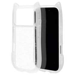 iPhone 17 Pro用 ハイブリッドケース 猫耳 衝撃吸収 TPU＋PC かわいい MIL規格 クリアグリッター 9180IP5BHPCLGL