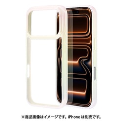 iPhone 17 Pro用 ハイブリッドケース aurora 衝撃吸収 TPU+PC オーロラフレーム ホワイト×クリア 9021IP5BHPWH
