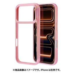 iPhone 17 Pro用 ハイブリッドケース aurora 衝撃吸収 TPU＋PC オーロラフレーム ピンク×クリア 9023IP5BHPPK