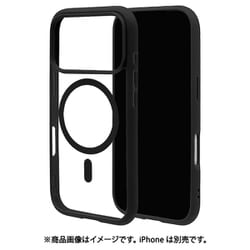iPhone 17 Pro用 ハイブリッドケース FLEXGUARD 磁力充電対応 衝撃吸収 TPU＋PC ブラック×クリア 9026IP5BHPMBK