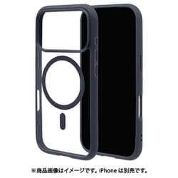 iPhone 17 Pro用 ハイブリッドケース FLEXGUARD 磁力充電対応 衝撃吸収 TPU+PC ネイビー×クリア 9027IP5BHPMNV